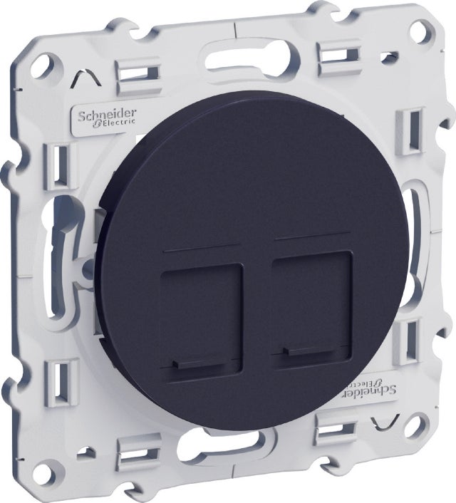 prise rj45 double - schneider odace - anthracite - sans connecteur - s540410