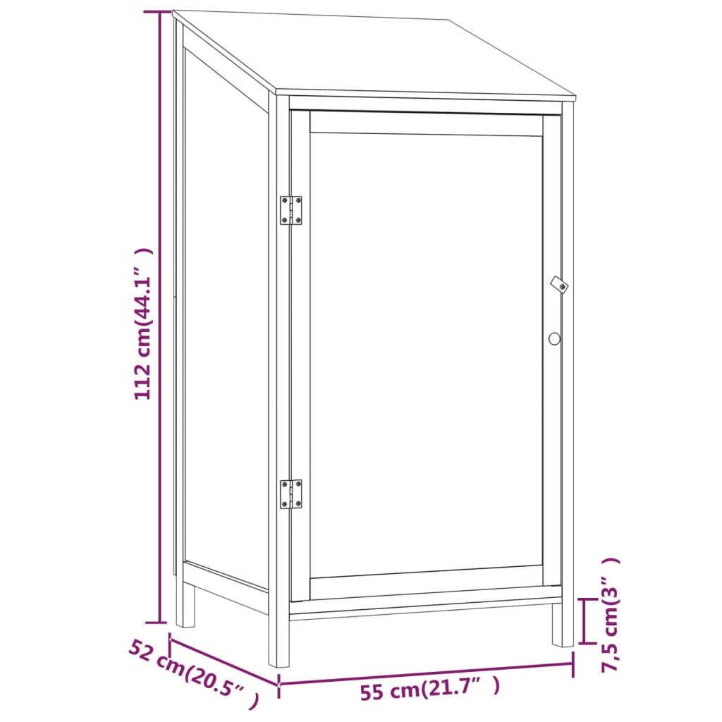 Maison Exclusive - Capanno da Giardino Marrone 55x52x112cm Legno Massello di Abete - 7
