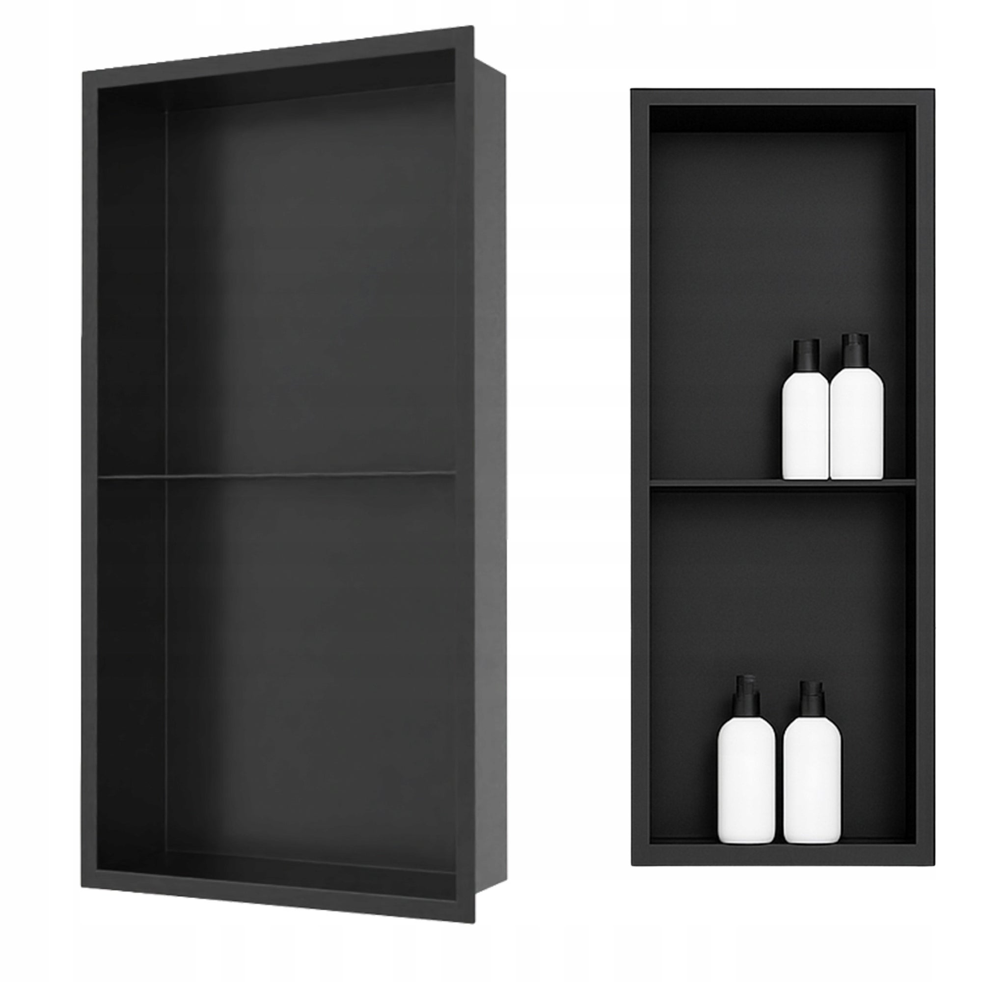 Półka łazienkowa wnękowa Estiva PARCEL Black 60x30x10 cm czarna