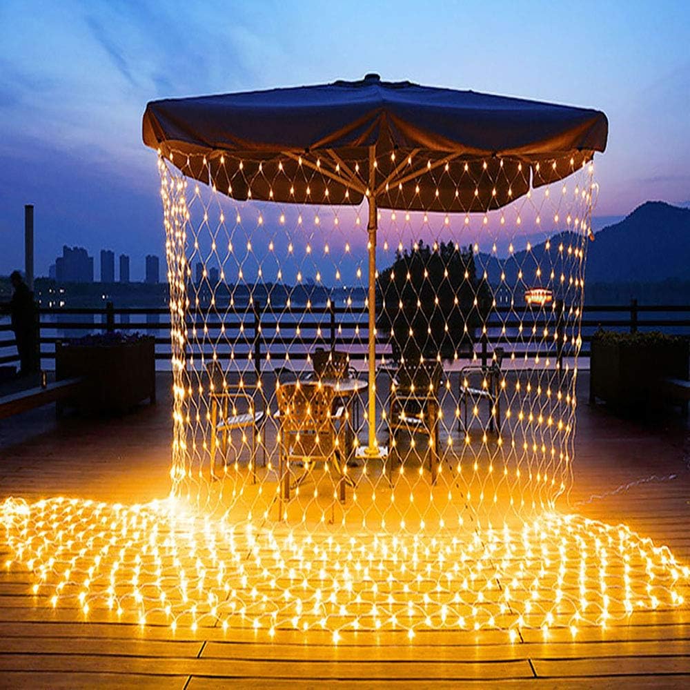192 LED Guirlande Lumineuses Filet, Filet Lumineux 3M X 2M Énergie Étanche, pour Chambre Noël Mariage Soirée Maison Jardin, Blanc Chaud - 6