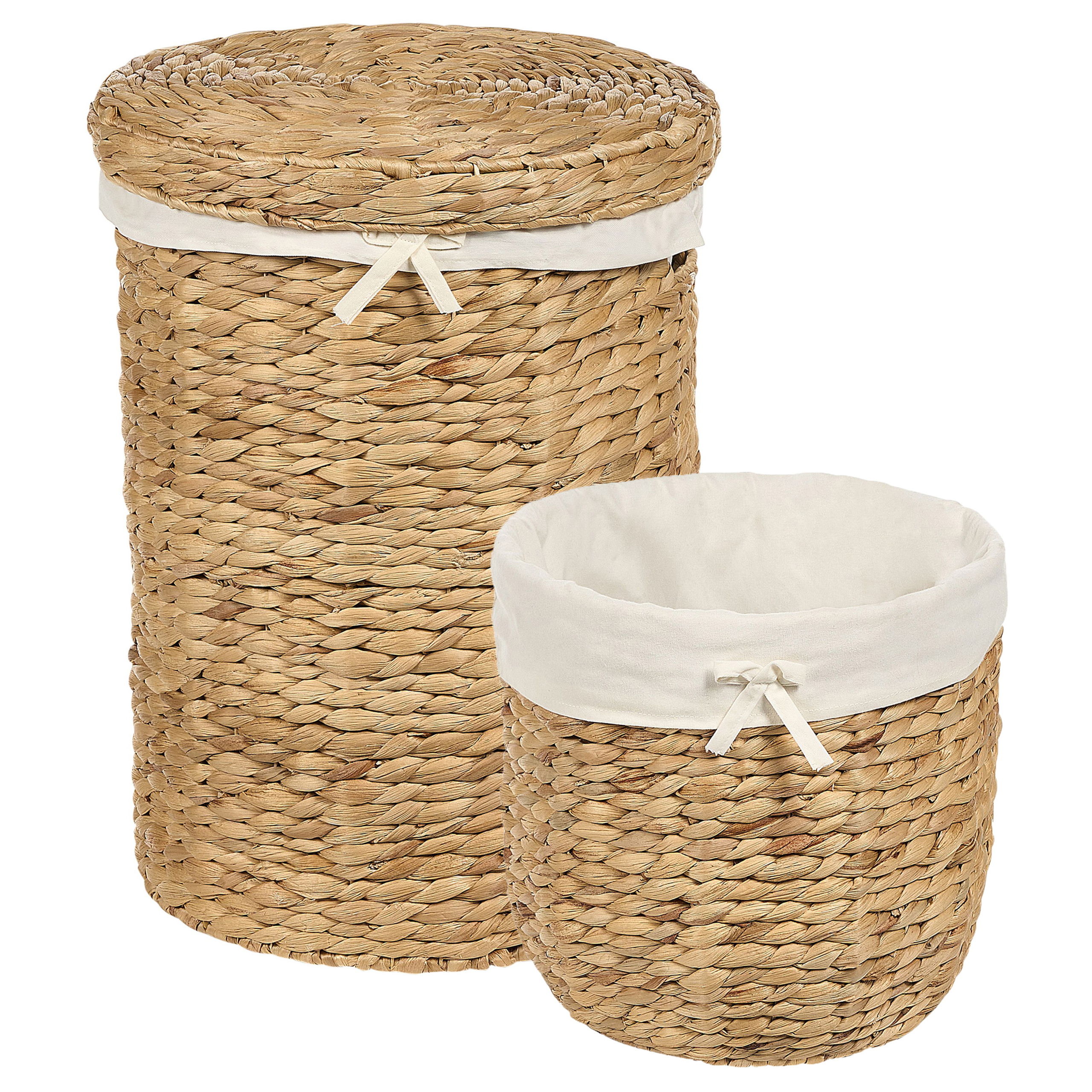 Beliani conjunto de 2 cestas danang mimbre natural