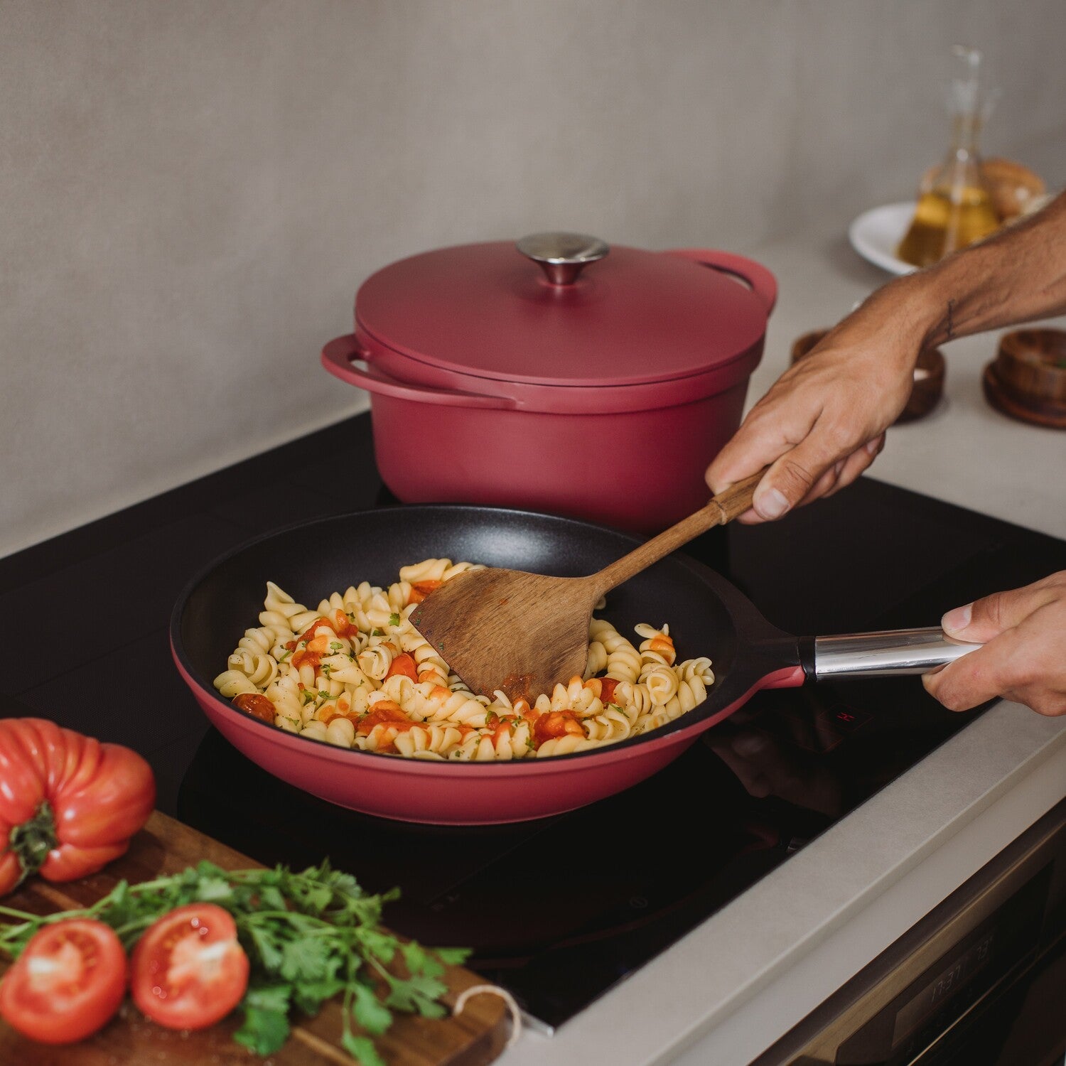 Casseruola in Alluminio Mellerware Cuking! - Full Induction | Casseruola Antiaderente Resistente Rosso - 3