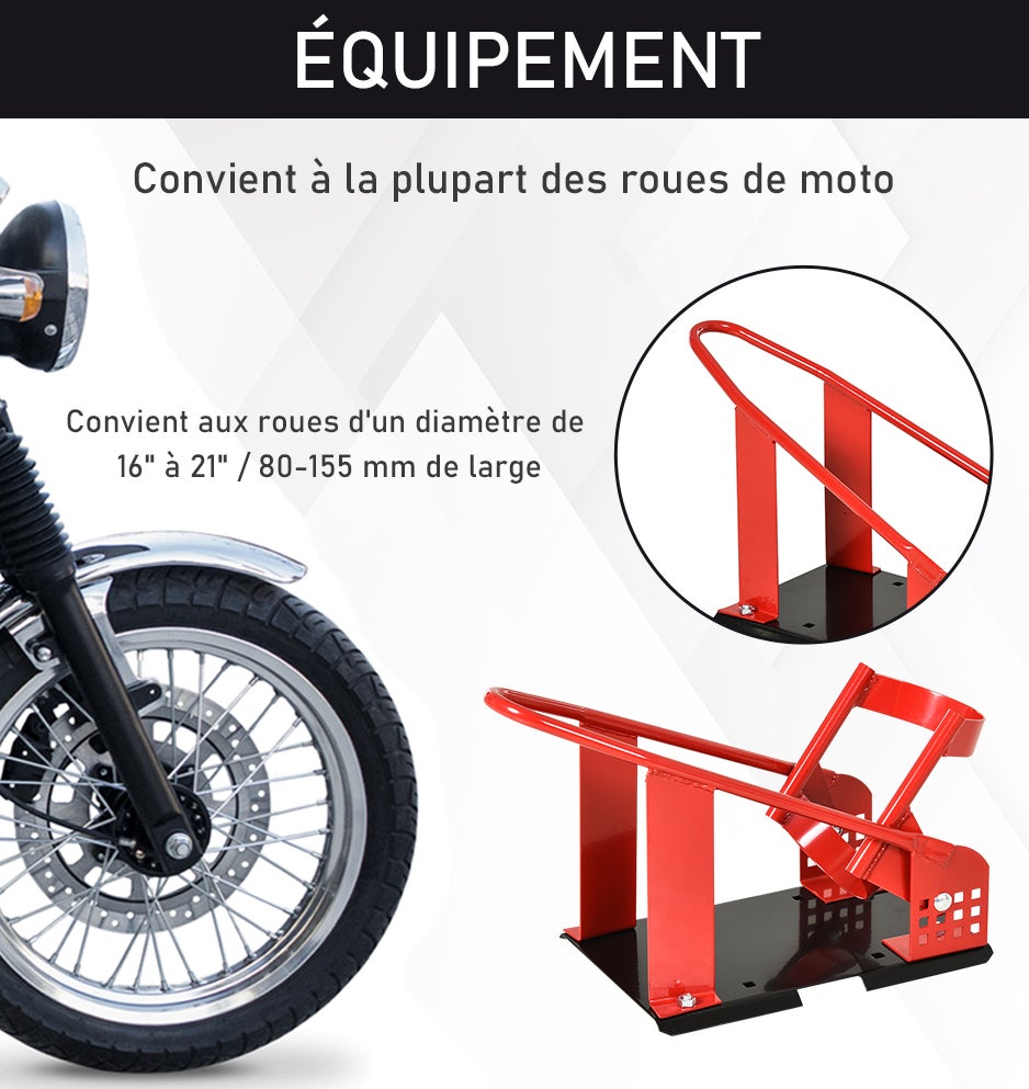 Rail de support universel pour moto Métal HOMCOM - 4