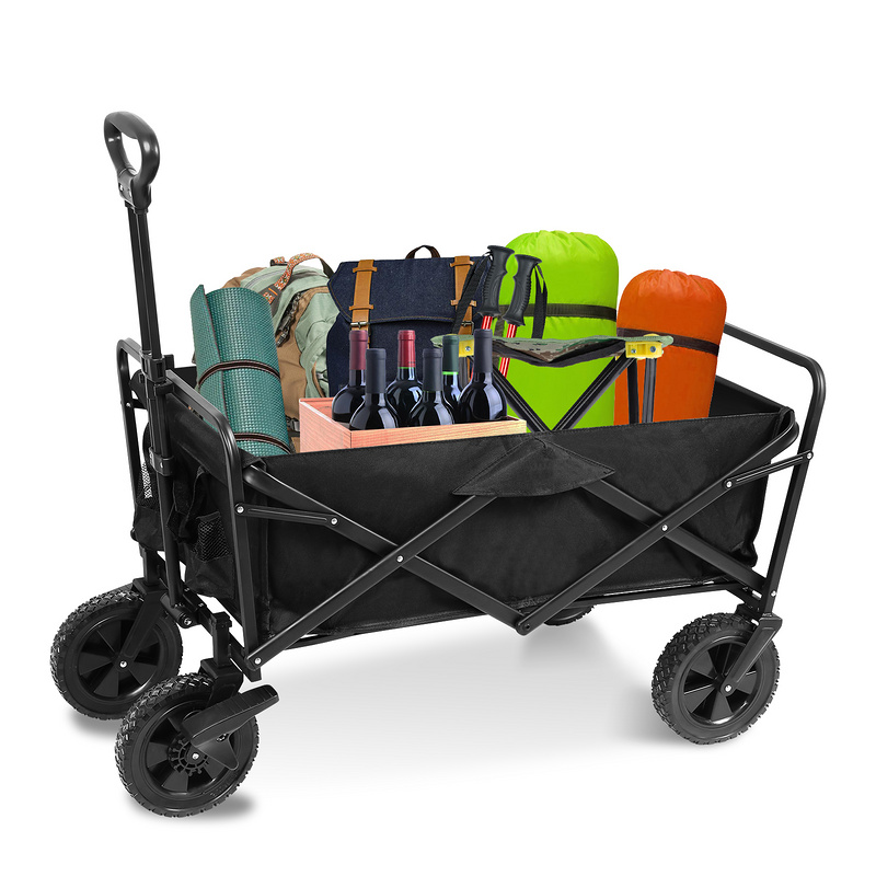 Carro de transporte carro peatonal carro de jardín carro de herramientas carro de mano negro