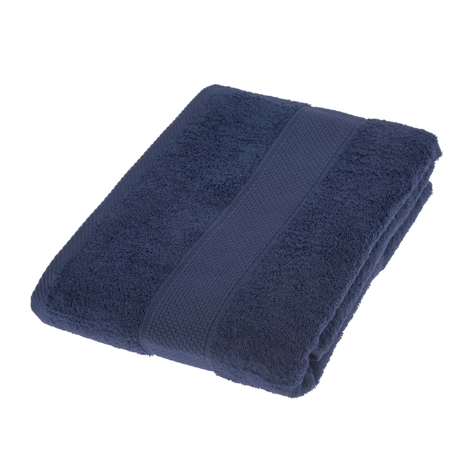 Serviette Waffle 100% coton Bleu Cobalt 85x150 cm | Leroy Merlin