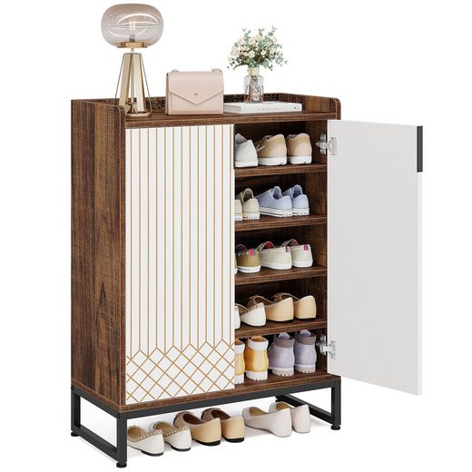 NIAWECAN - Piccola scarpiera, scarpiera impilabile a 3 livelli, organizer porta scarpe leggero