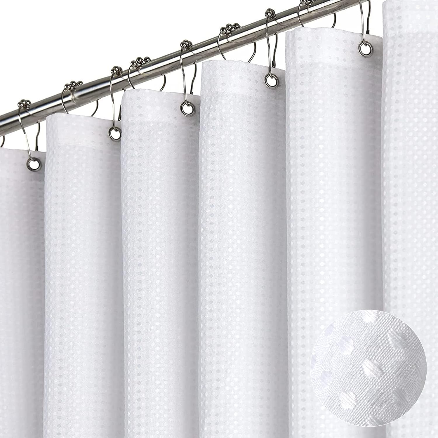 Rideau De Douche Maytex Marrivale Style Campagne Française - Tissu Organza Blanc Floral