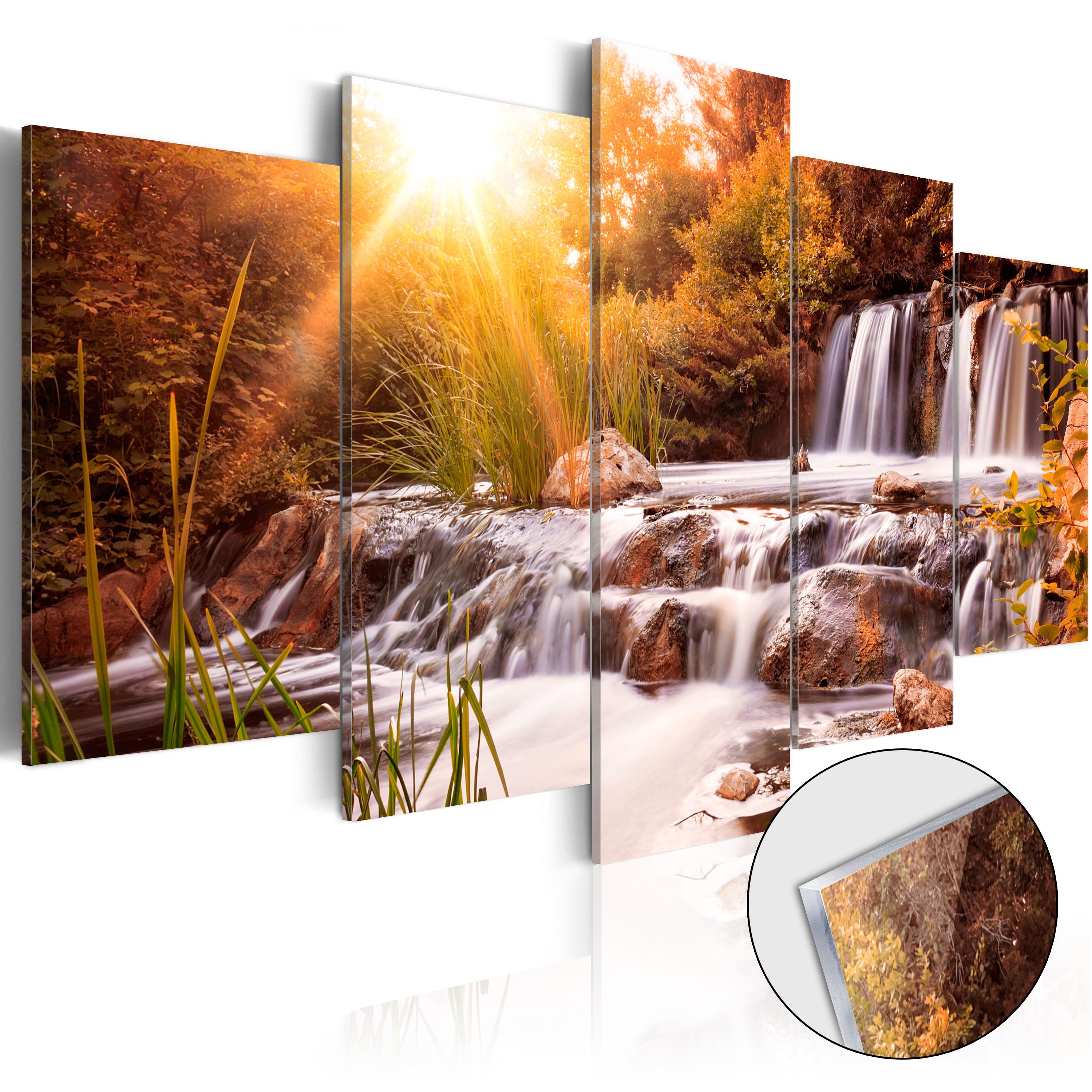 Quadro su Vetro 150x100cm Stampe da Parete in Vetro piuma piume uccello Grandi XXL Decorazione Murale Camera da Letto Cucina 5 pezzi Quadri Moderni Soggiorno Grafica Immagini Wall Art GEG150x100-3742