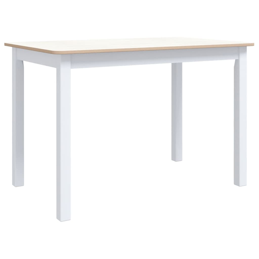 Maison Exclusive - Table à manger Blanc et marron 114x71x75 cm Bois d'hévéa massif - 2