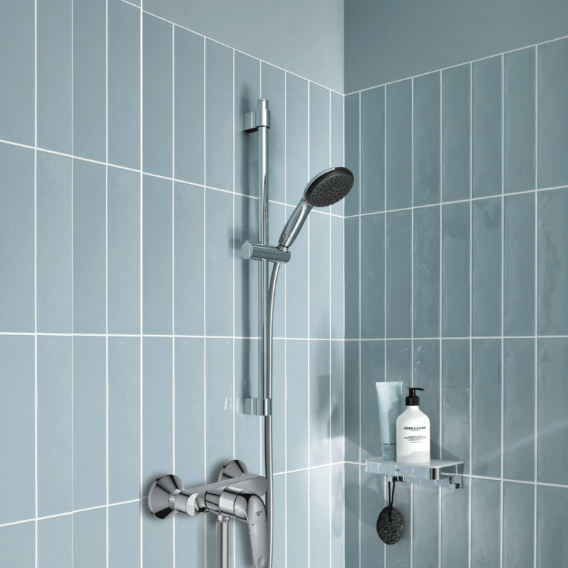 Mitigeur douche mécanique GROHE Swift 2023 + Ensemble de douche 2 jets avec barre + Panier porte-savon - 2