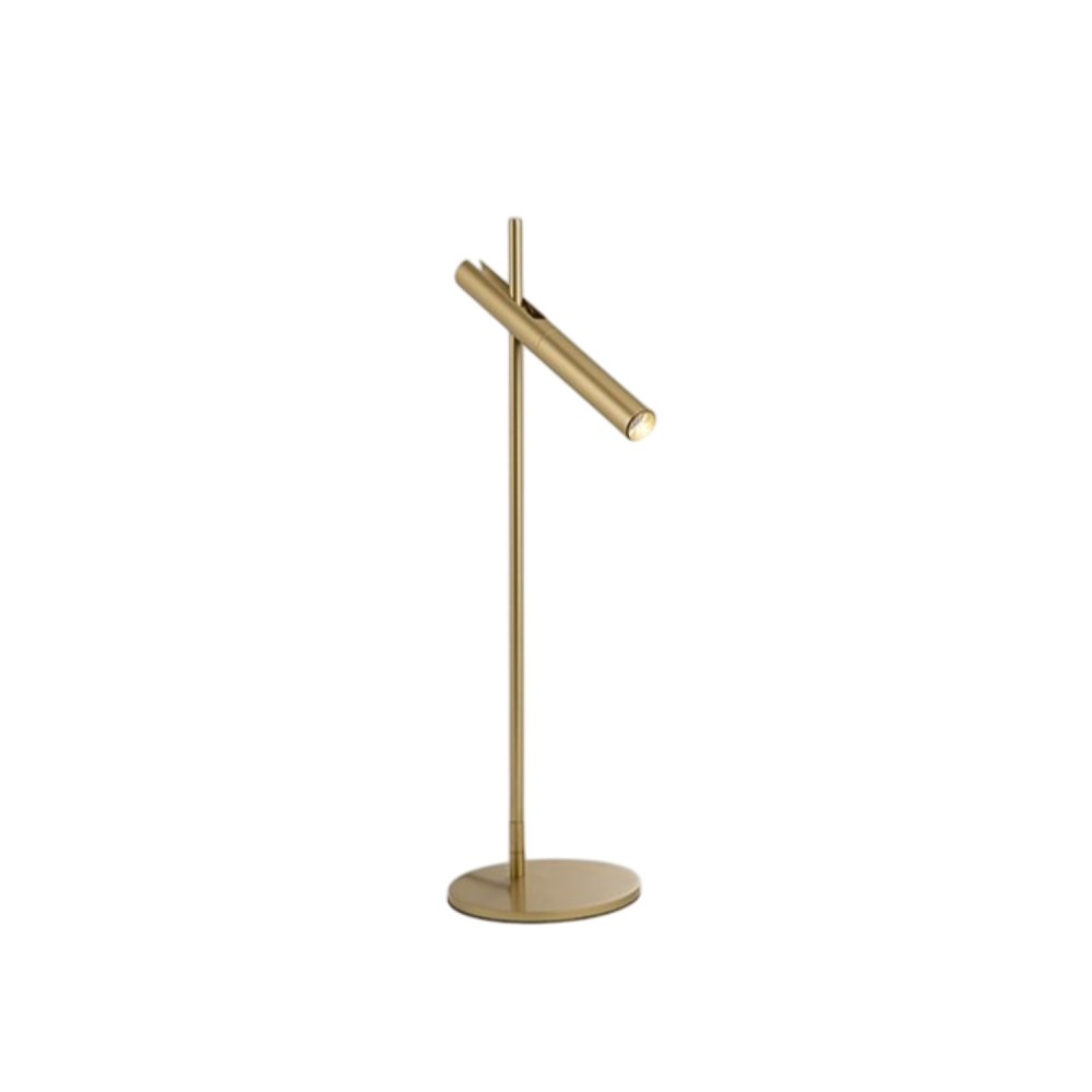 Sniper - lampă de masă metalică, aurie, cap reglabil, 57 cm înălțime, 6 W, reglabilă, 3000 K, 480 lm - Perenz