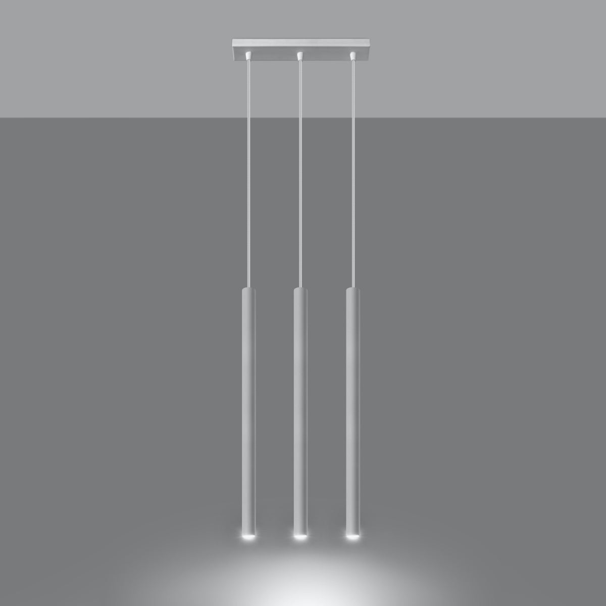 Lampa wisząca BRILL 3 biała LED 3000K - 30x5x90cm Sollux