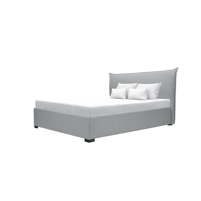 Cache Sommier 140x190cm + Retombé 30cm - Gris Clair - Coton Et Polypropylène - Élégant Et Facile à Installer