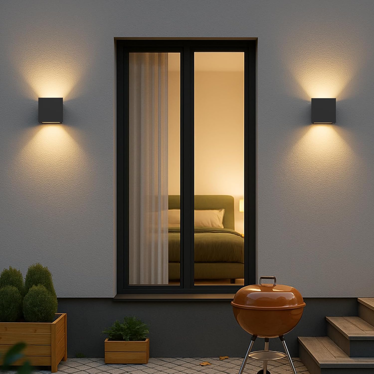 Nettlife Applique murale LED - Lot de 4 ampoules G9, blanc chaud 3000K, couleur noire, angle de faisceau réglable (haut/bas), étanche IP65 - 7