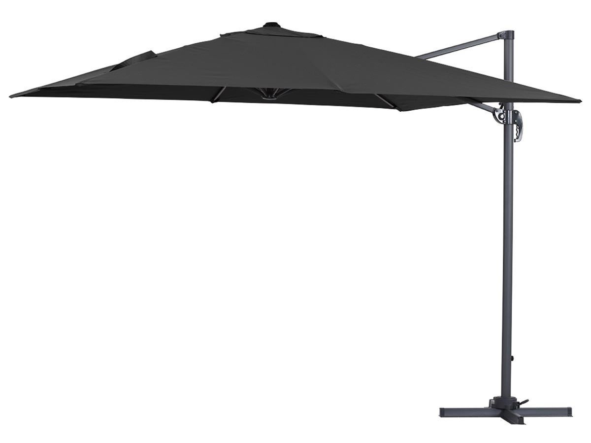 Parasol ogrodowy "Sun 3" - Z aluminium - Kwadratowy - 3 x 3 m - Czarny