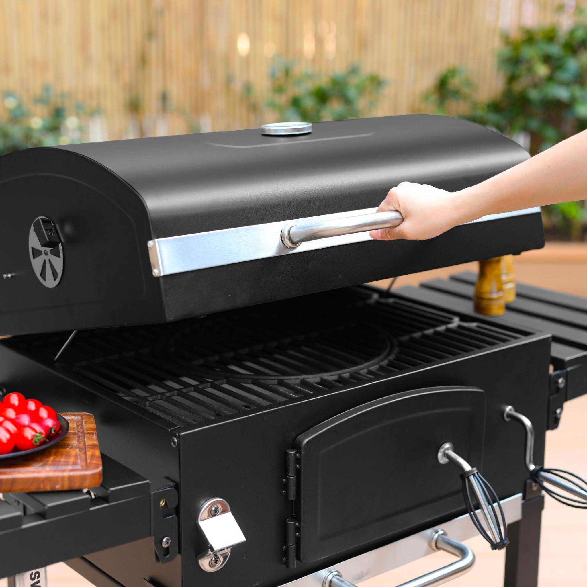 Barbecue a carvão, Bernard, Preto, 122x65x103.5 cm - 5