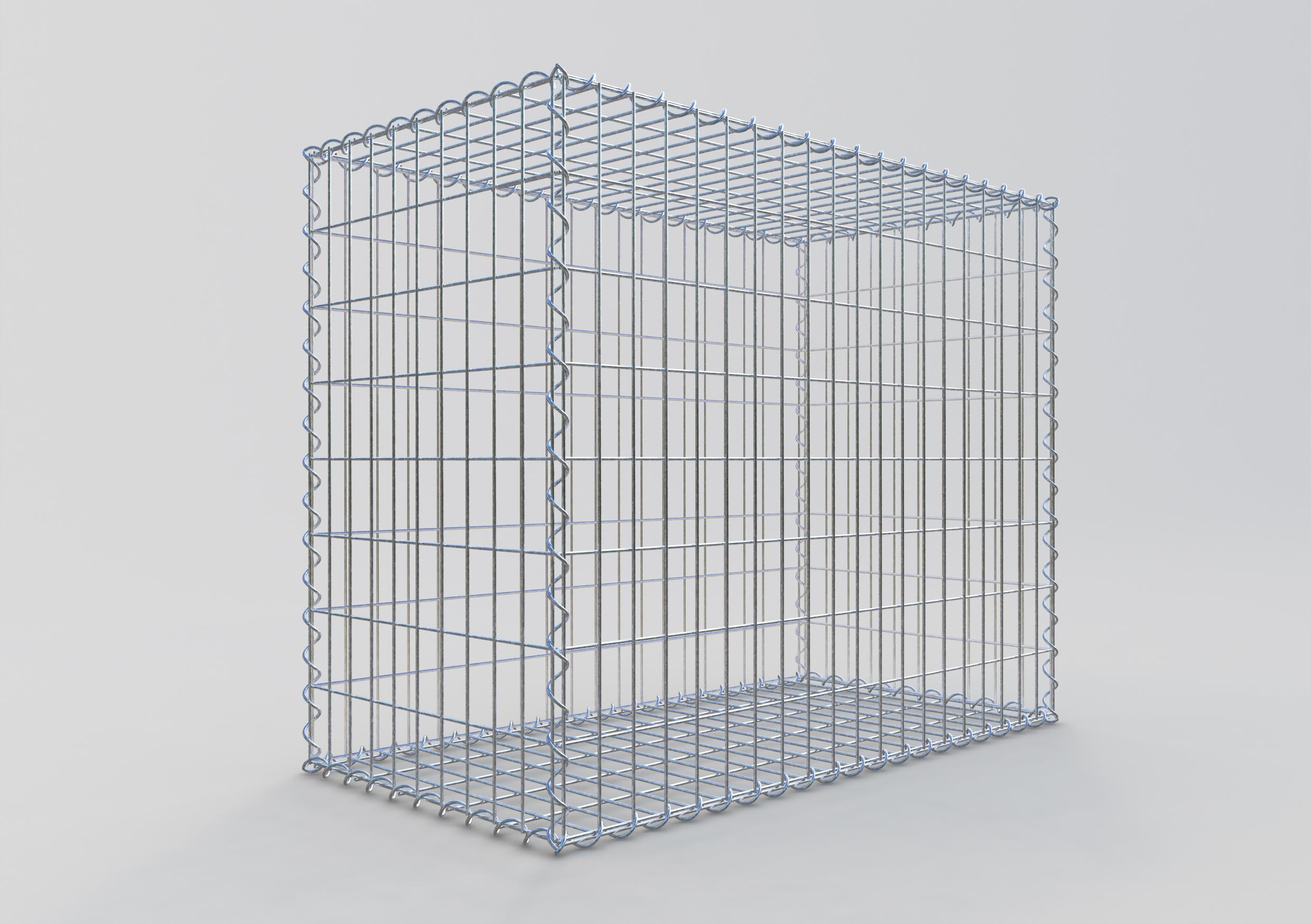 Gavión de acero galvanizado 100x80x50cm (LxAxP), malla 5 x 10cm, Espiral, jaula metálica para muro o jardín - 7