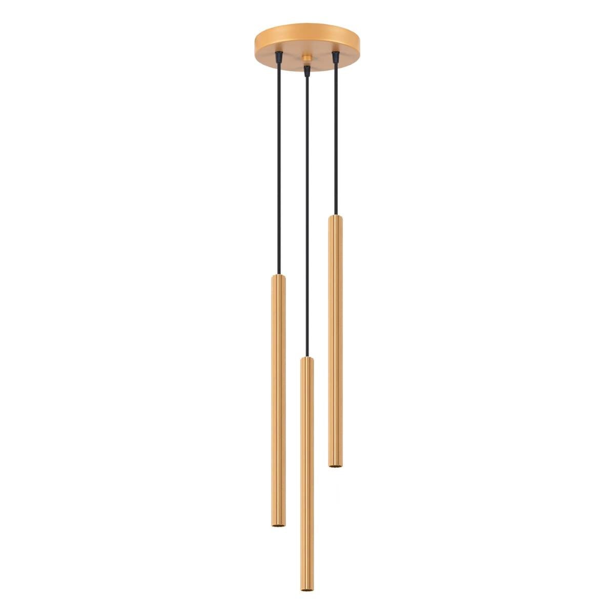 Lampa wisząca Arche złota 3xG9x8W tuba wym: 120 x 20 x 20 cm metal Sollux Lighting