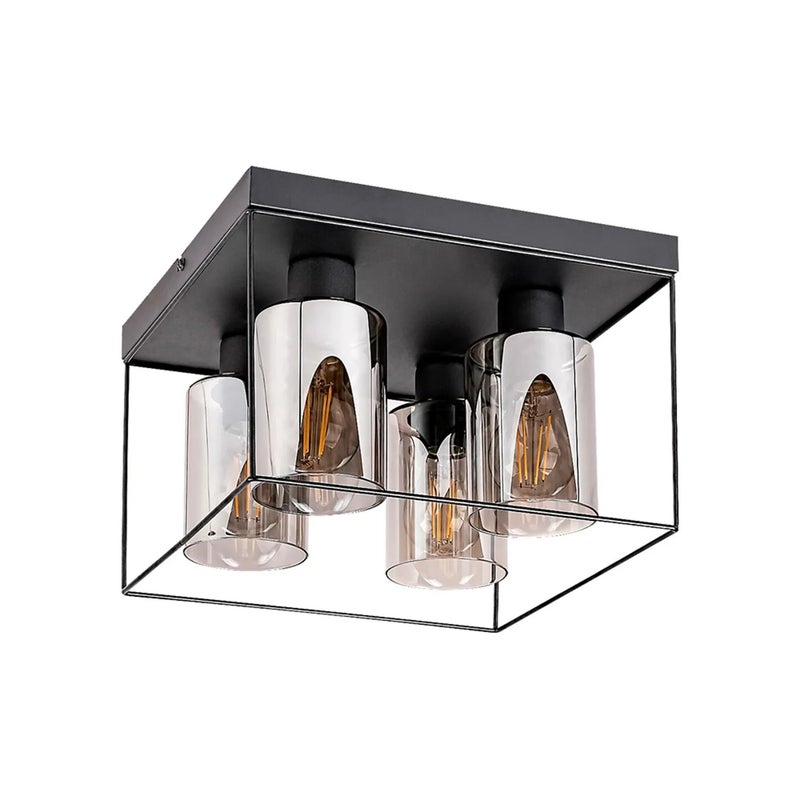 Lampa sufitowa Chadwick czarna-kolor dymny 4xE27x25W metal wym:20x30x30cm IP20 Rabalux