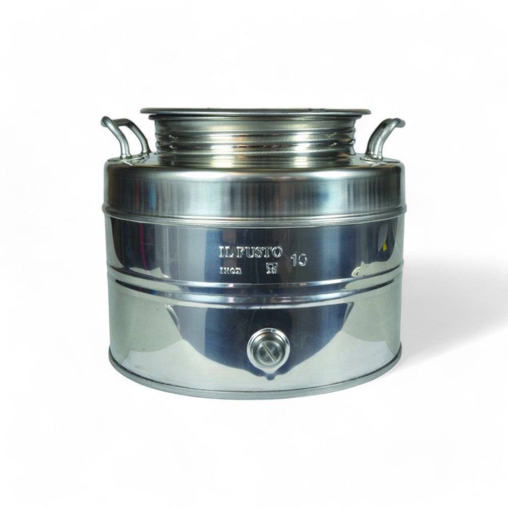 Contenitore In Acciaio Inox Per Olio Con Rubinetto, Capacità 9 L, Coperchio Sigillato Con 3 Fibbie, Maniglia Robusta, Per Vino, Latte E Liquidi Alimentari