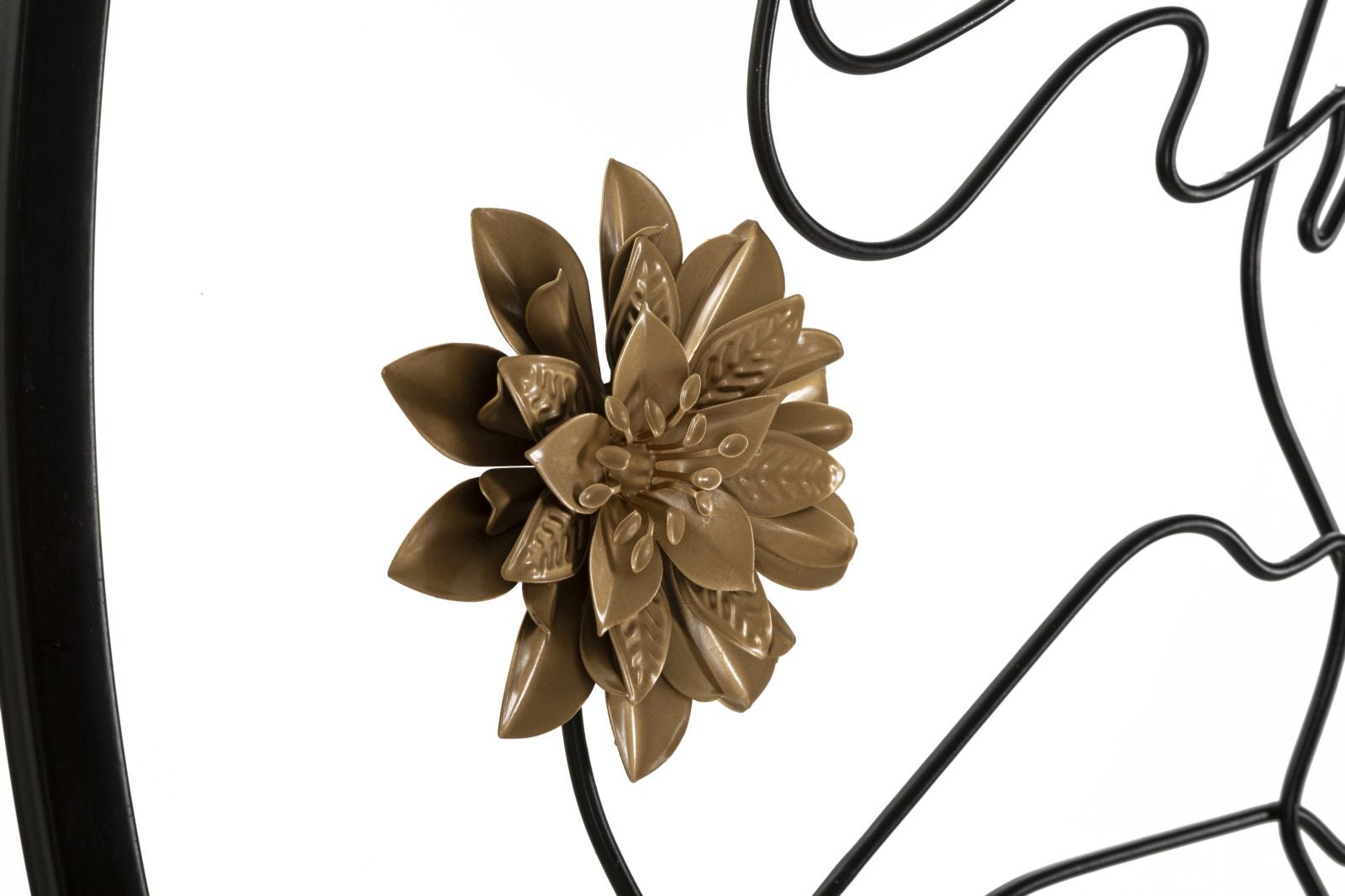 Specchio rotondo da parete in metallo nero volto Ø cm 80x3,8 - 2