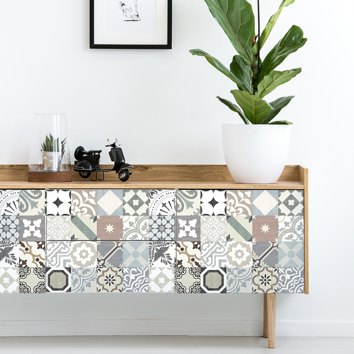 30 vinilos baldosa de cemento muebles verah - adhesivo de pared - revestimiento sticker mural decorativo - 30stickers20x20cm