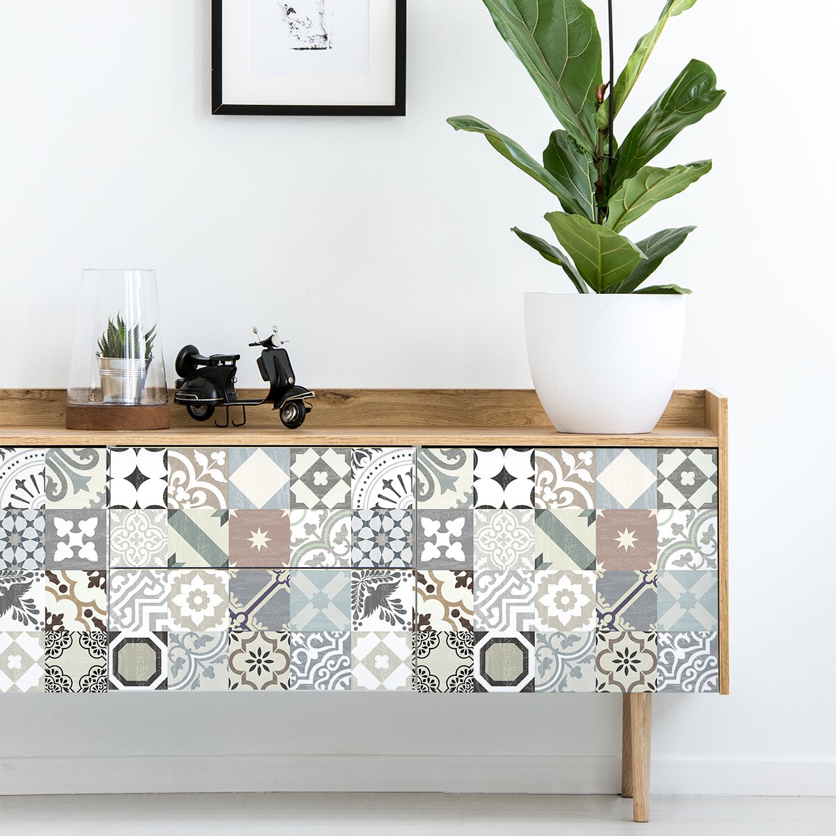 30 vinilos baldosa de cemento muebles verah - adhesivo de pared - revestimiento sticker mural decorativo - 30stickers10x10cm