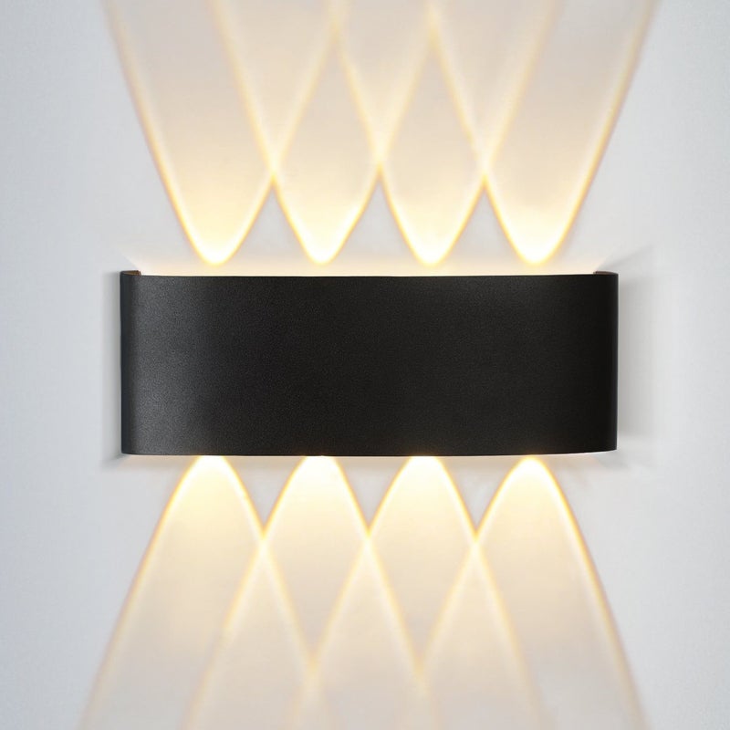 ZMH Nowoczesna lampa ścienna zewnętrzna LED z regulacją góra-dół, lampa ścienna zewnętrzna do sypialni i korytarza