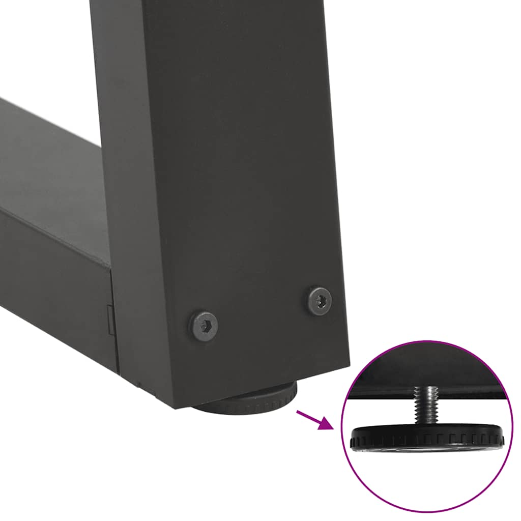 Maison Exclusive - Pieds de table à manger en forme de V, 2 pièces, anthracite, 90 x (72-73,3) cm, acier - 9