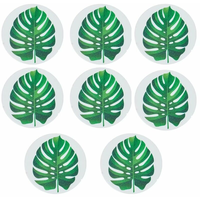 8 zielonych, antypoślizgowych naklejek do wanny, wodoodpornych, do prysznica, na schody i pod prysznic.