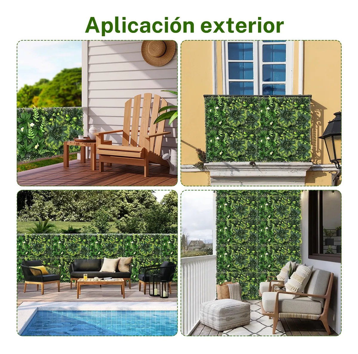 Mur végétal artificiel, haie artificielle, clôture brise-vue avec protection UV, toile de fond en verdure artificielle, 60 cm x 40 cm - 4