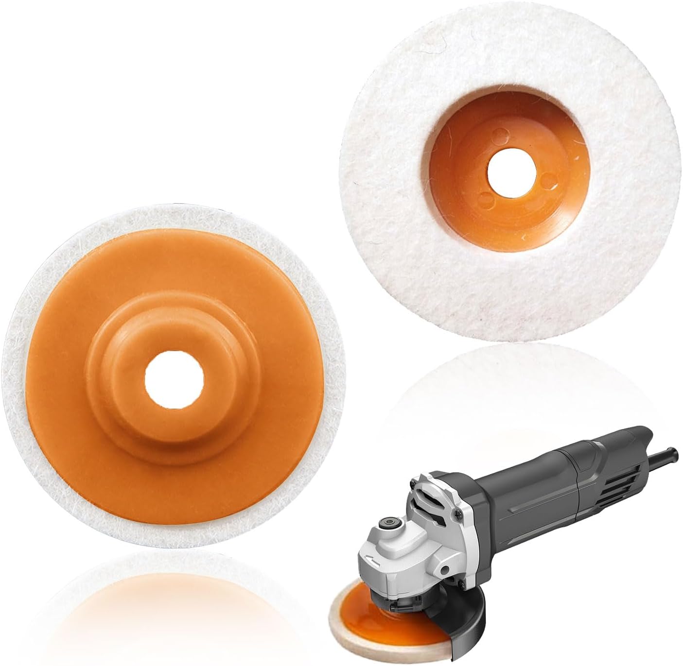 Lot De 4 Disques Polissage Feutre Laine 125 Mm Pour Meuleuse D'Angle - Polissage Métal Bois Plastique Peinture