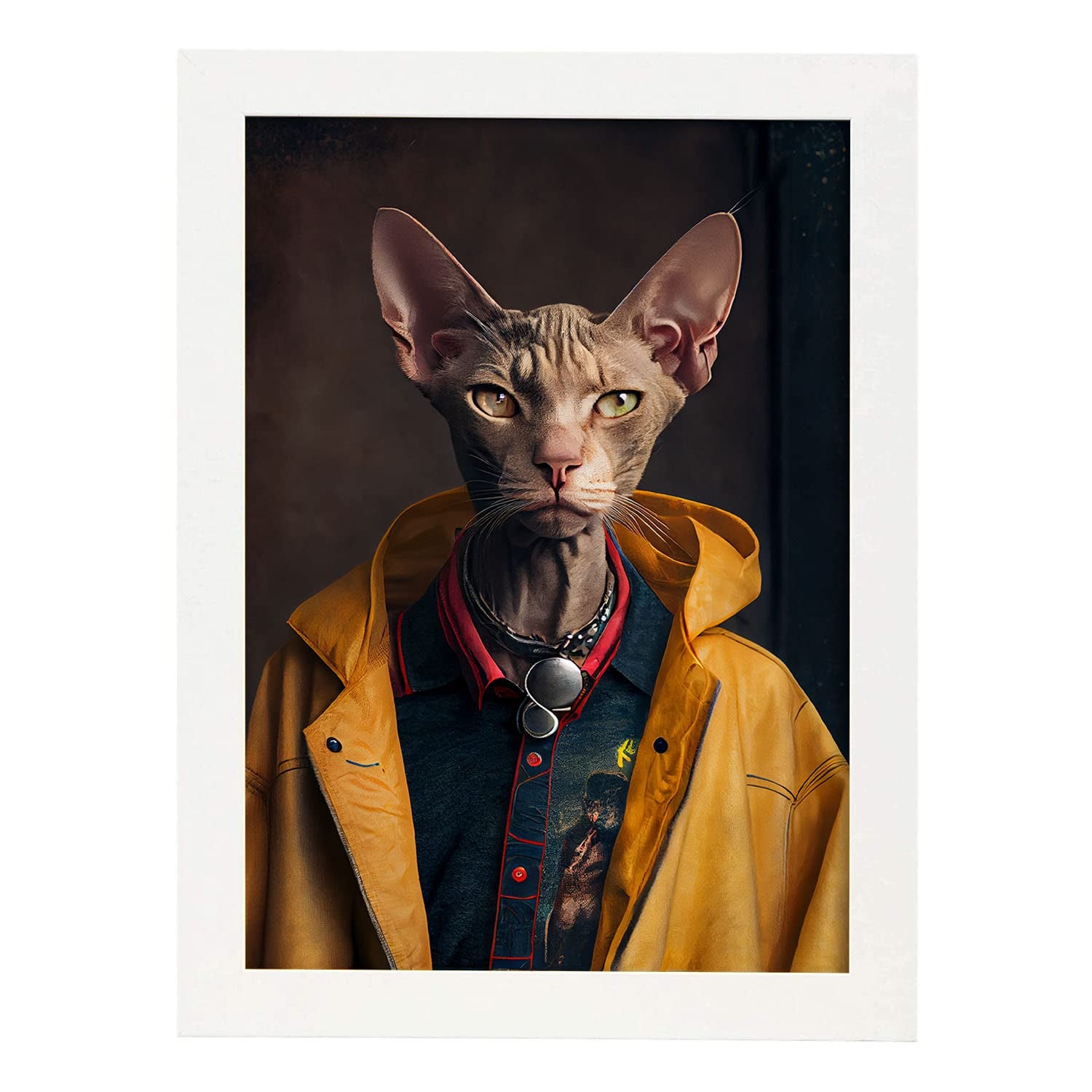 Nacnic Gatto Peterbald In Stile Fotografico A Colori Divertenti