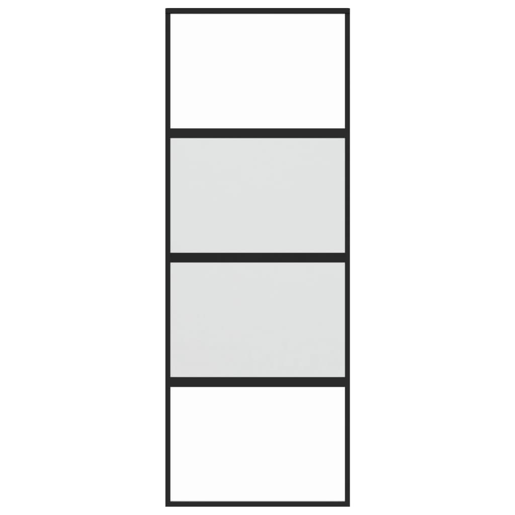 Puerta corredera | Puerta de la cocina vidrio templado y aluminio negra 76x205 cm CFW31208 - 4