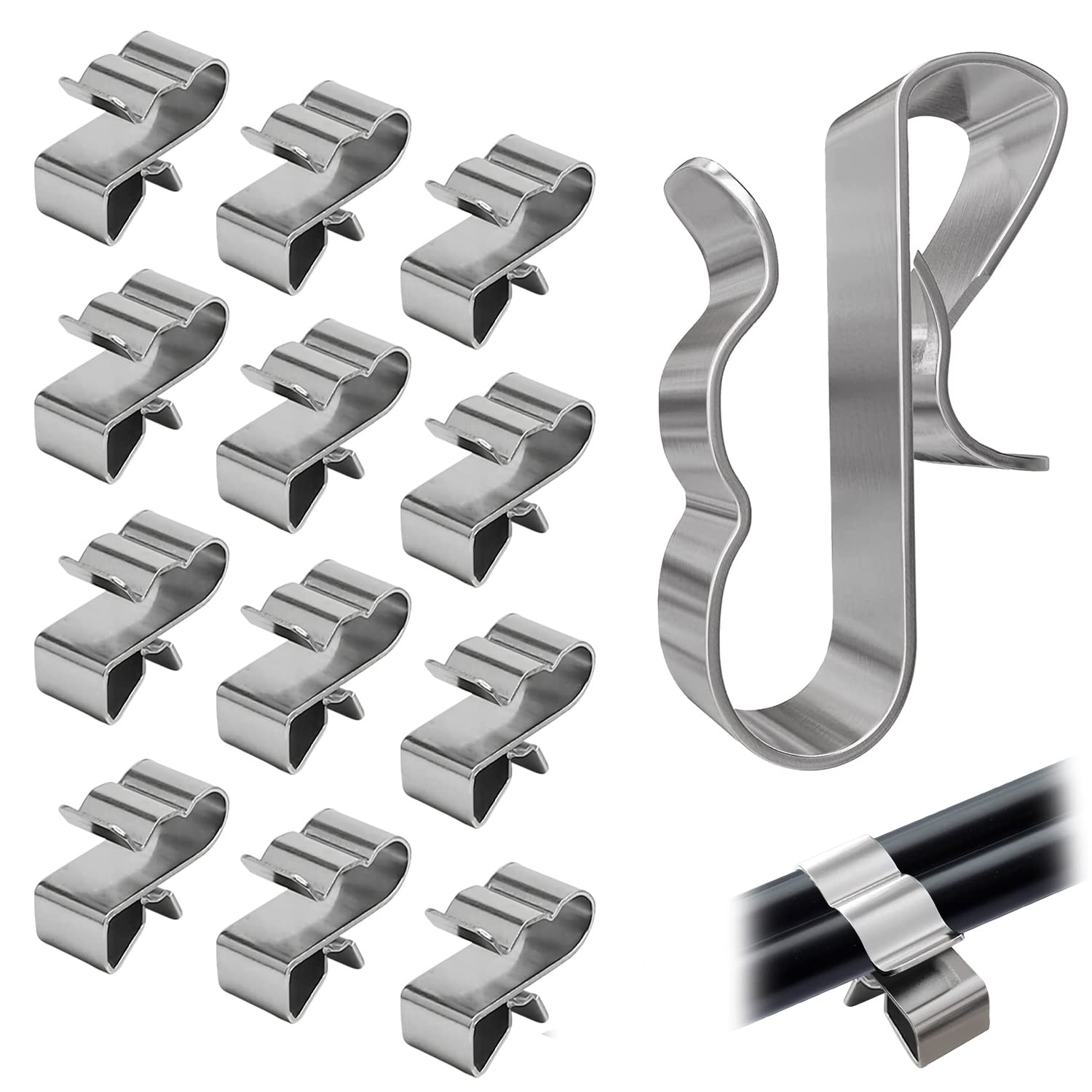 60 Pcs Clips de Fixation Cable Electrique, En acier Inoxydable, Support ...