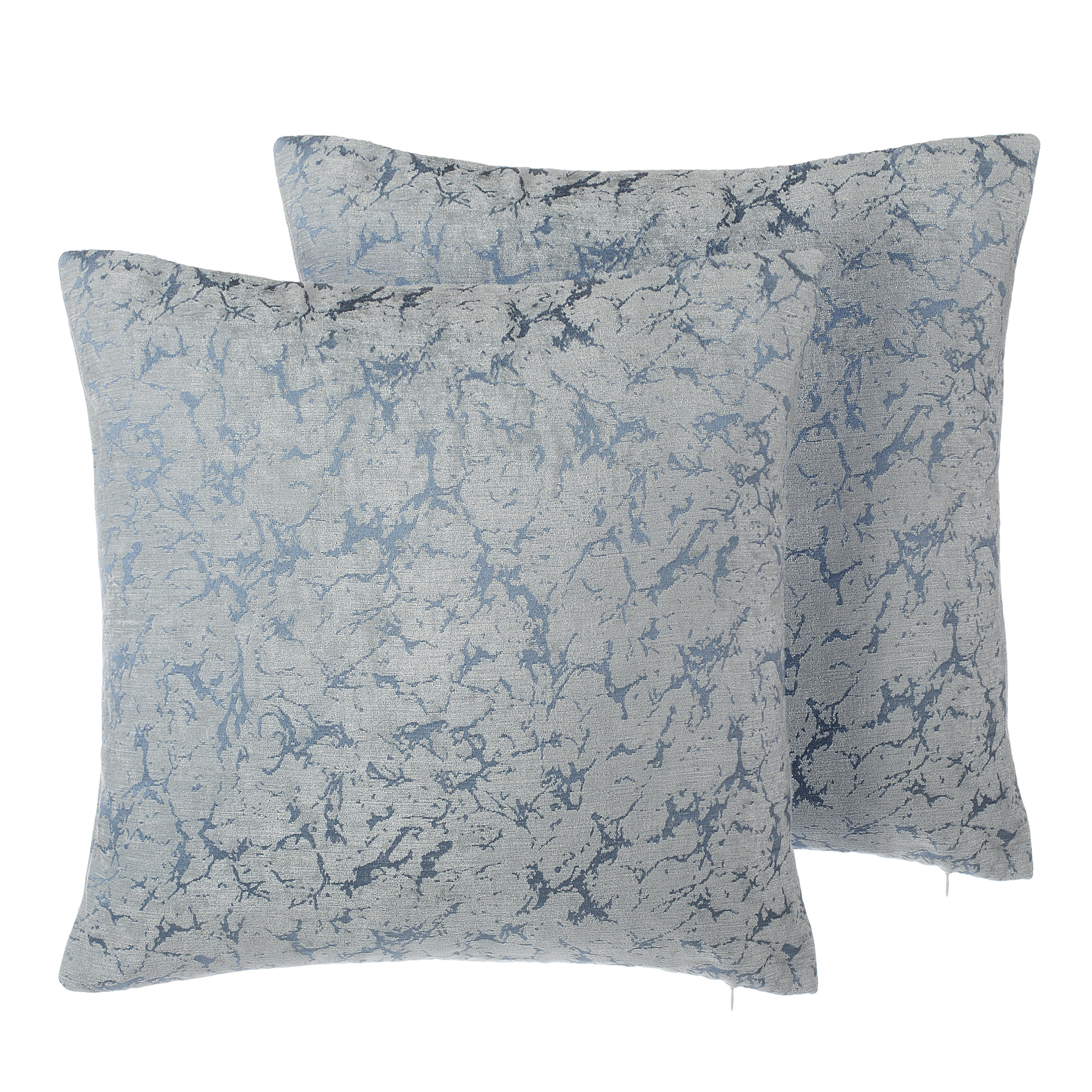 Beliani conjunto de 2 cojines decorativos wisteria 45 x 45 cm gris claro liso