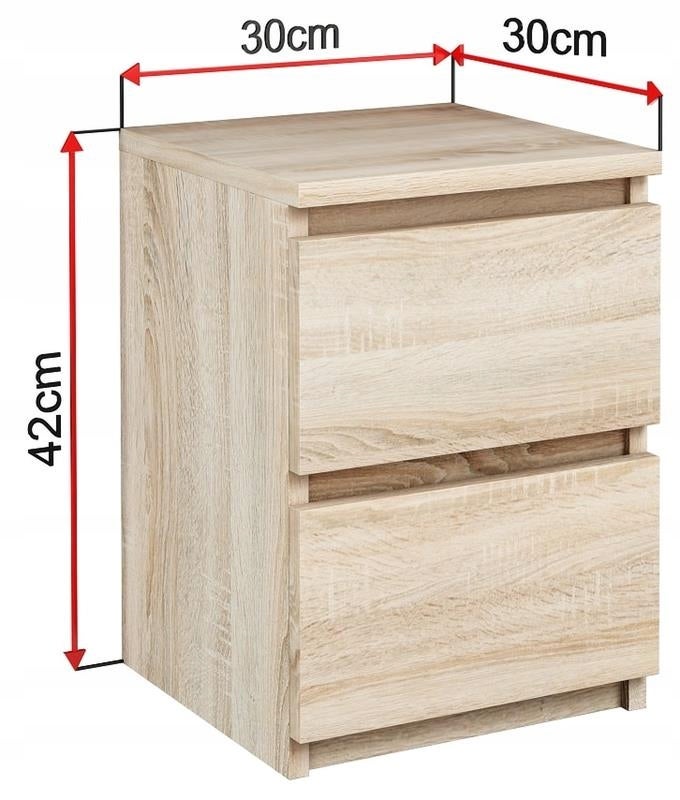 Szafka nocna EX3 sonoma stolik nocny 2 szuflady - 3