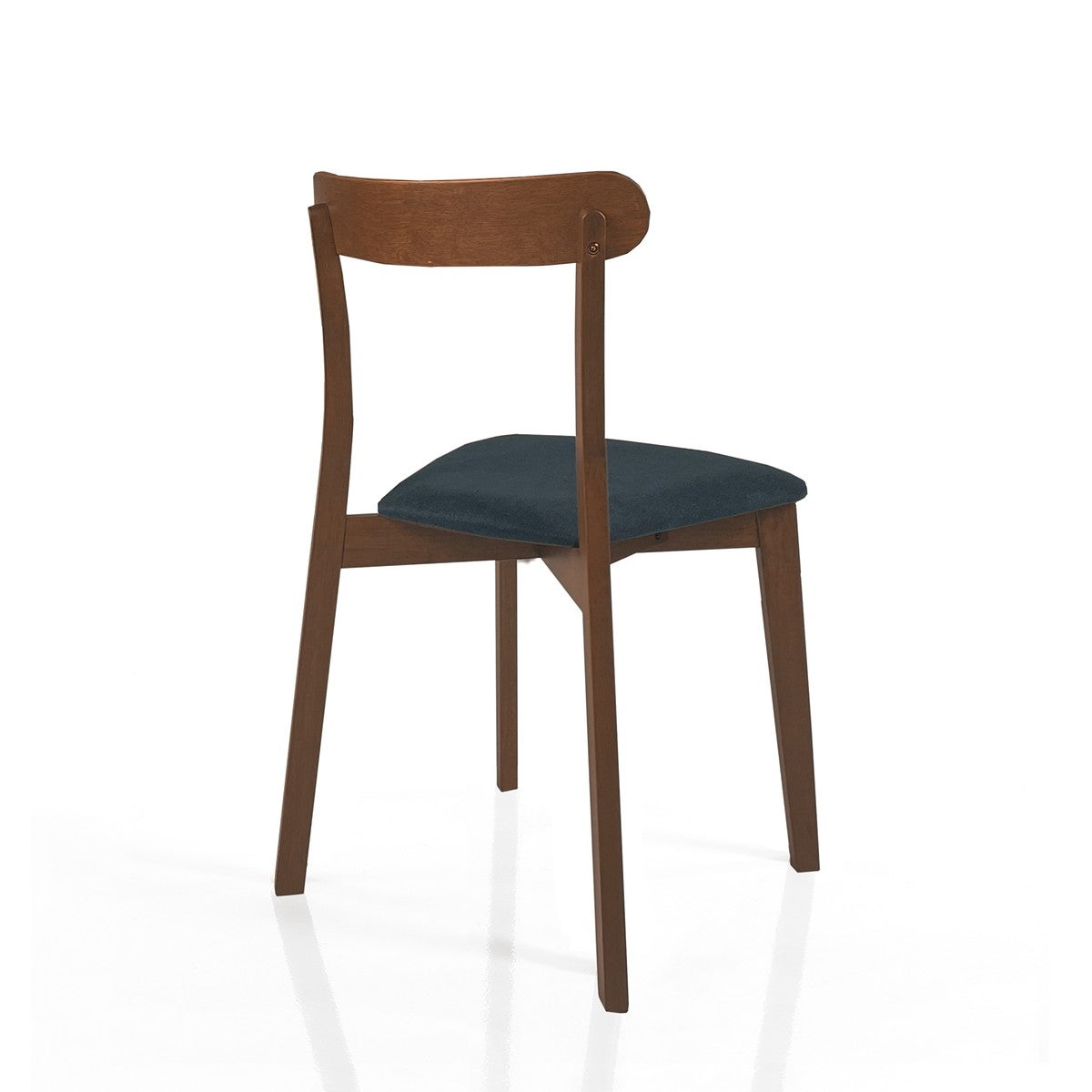 Set 2 sedie AMBRA – Legno Noce scuro e tessuto grigio 45x51x78 cm per sala da pranzo - 4