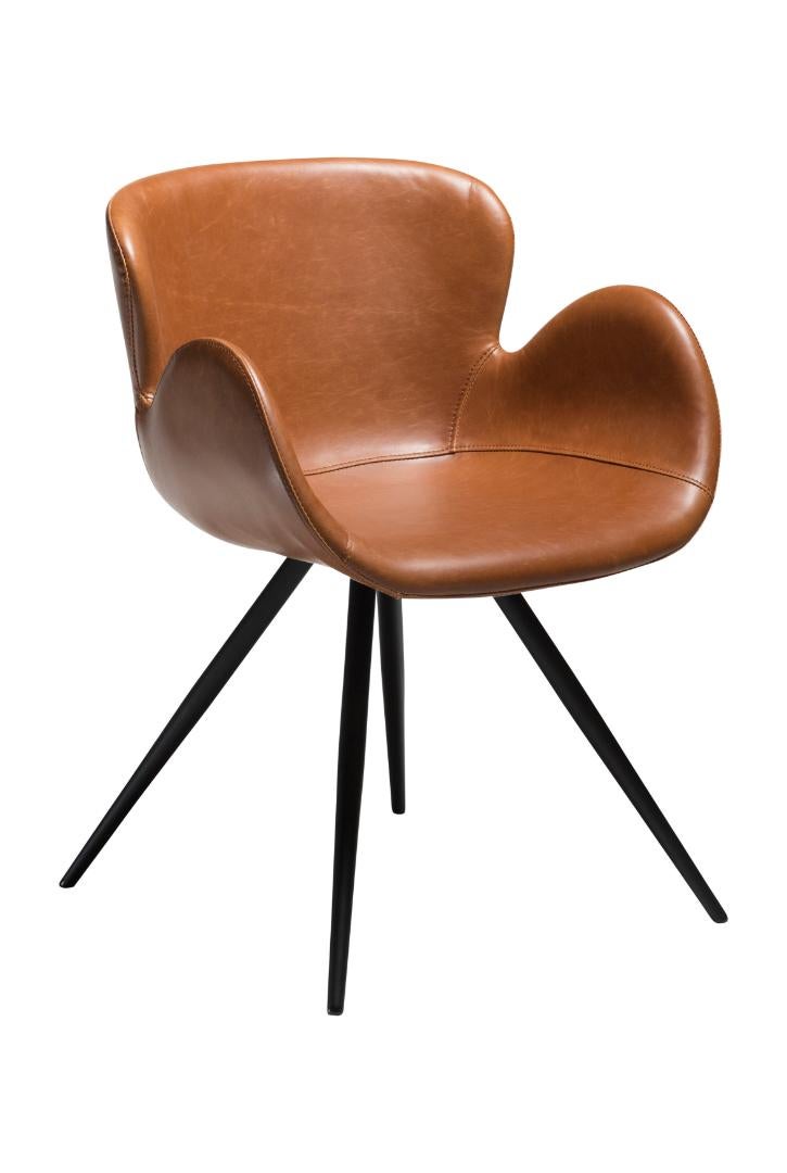 Gaia Dan-Form krzesło stołowe z podłokietnikami PU skóra sztuczna jasnobrązowy.