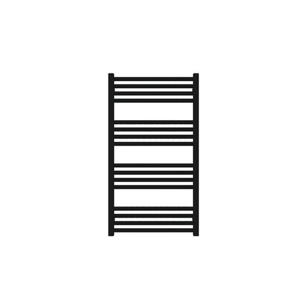 Sèche-serviettes électrique Sierra Noir 150W - 8 Barres, Design Sobre, Sécurité Surchauffe - 80x60cm