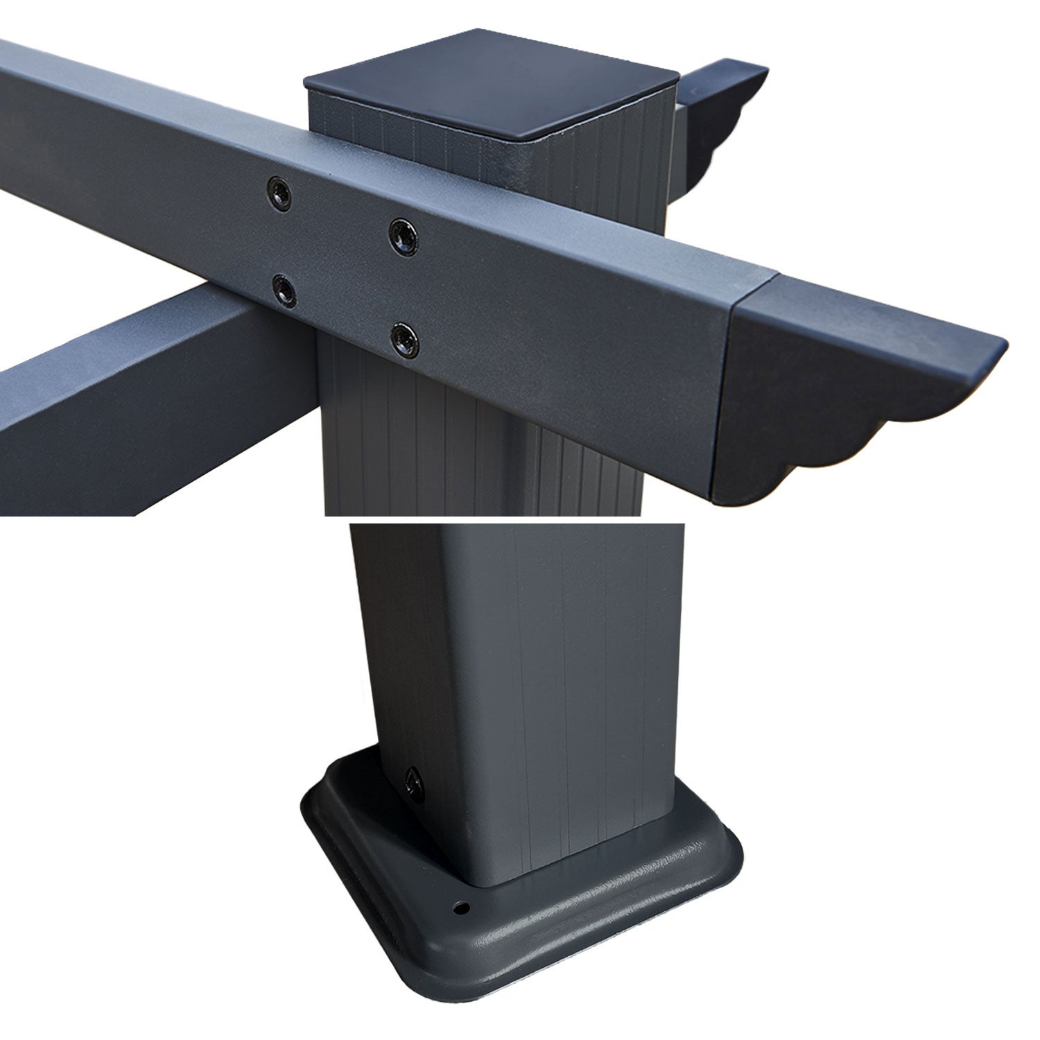 Pérgola autoportante gris 3 × 4m CASSIS estructura de aluminio - 3