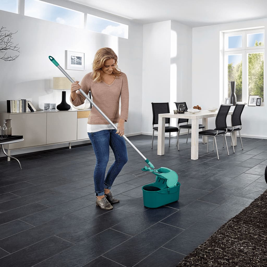 Set balai serpillère avec seau essoreur Profi Compact 55092 Leifheit, lave sol serpillière à plat 42 cm, livré avec housse - 7