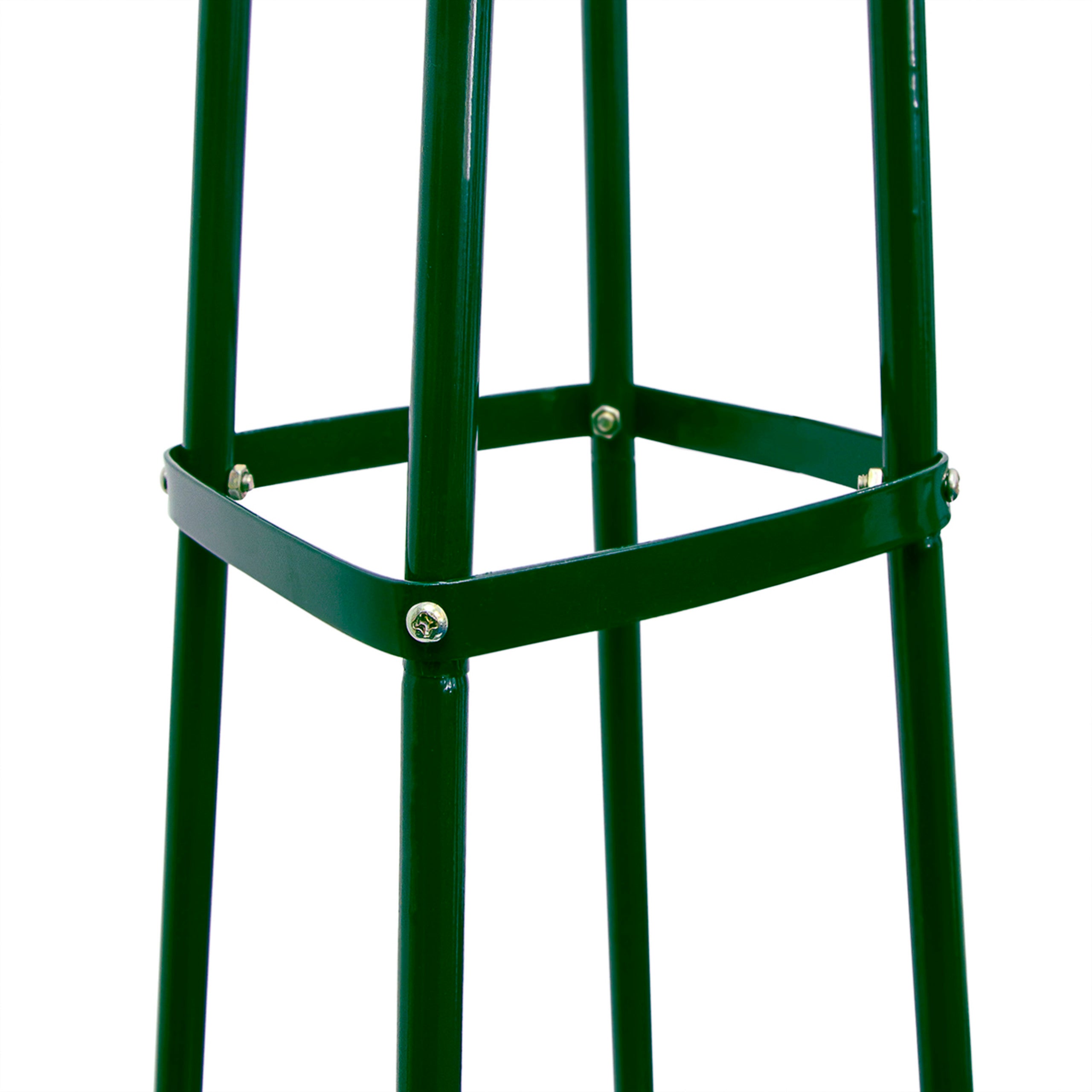 Obélisques de jardin métalliques pointus, lot de 2, 192 x 35 x 35 cm, tuteurs verts sur pied pour rosiers et plantes grimpantes, Relaxdays - 7