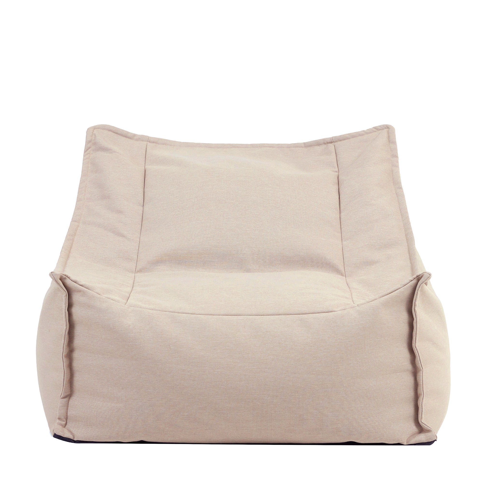 Pouf fauteuil Alto d’icon® et repose-pied d'extérieur en oléfine Oeko-Tex® imperméable beige, 75x94cm, Made in Allemagne - 5