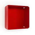Etagère murale cube DECO-GEM, acier finition époxy rouge, fond même ...