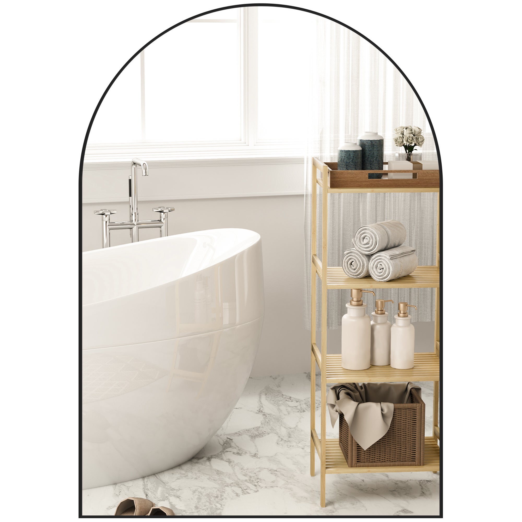 Andy Star Miroir de salle de bain en or, Cadre en laiton brossé de 22x30 pouces