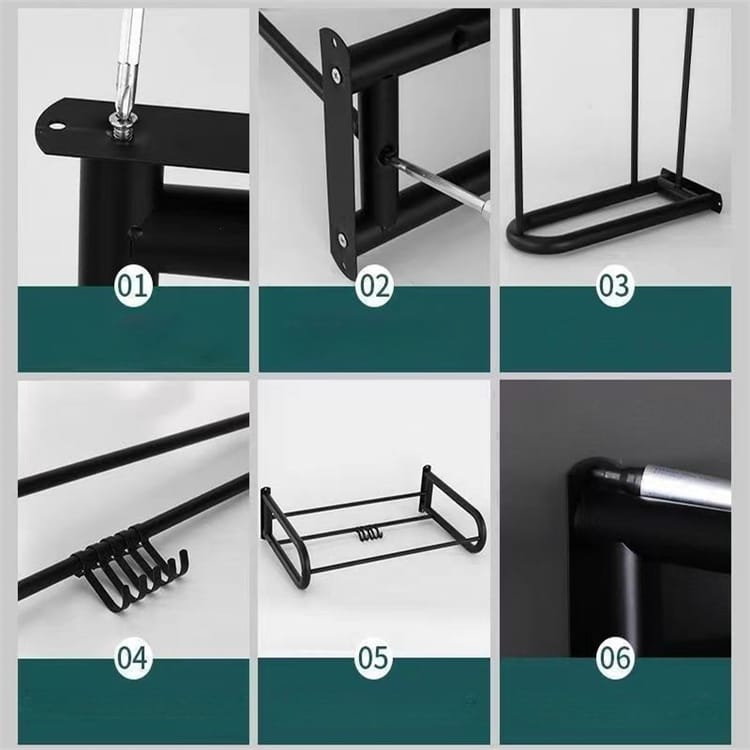 Etagère murale en acier inoxydable pour four à micro-ondes noir, articles de cuisine pratiques(45*36.5cm) - 5