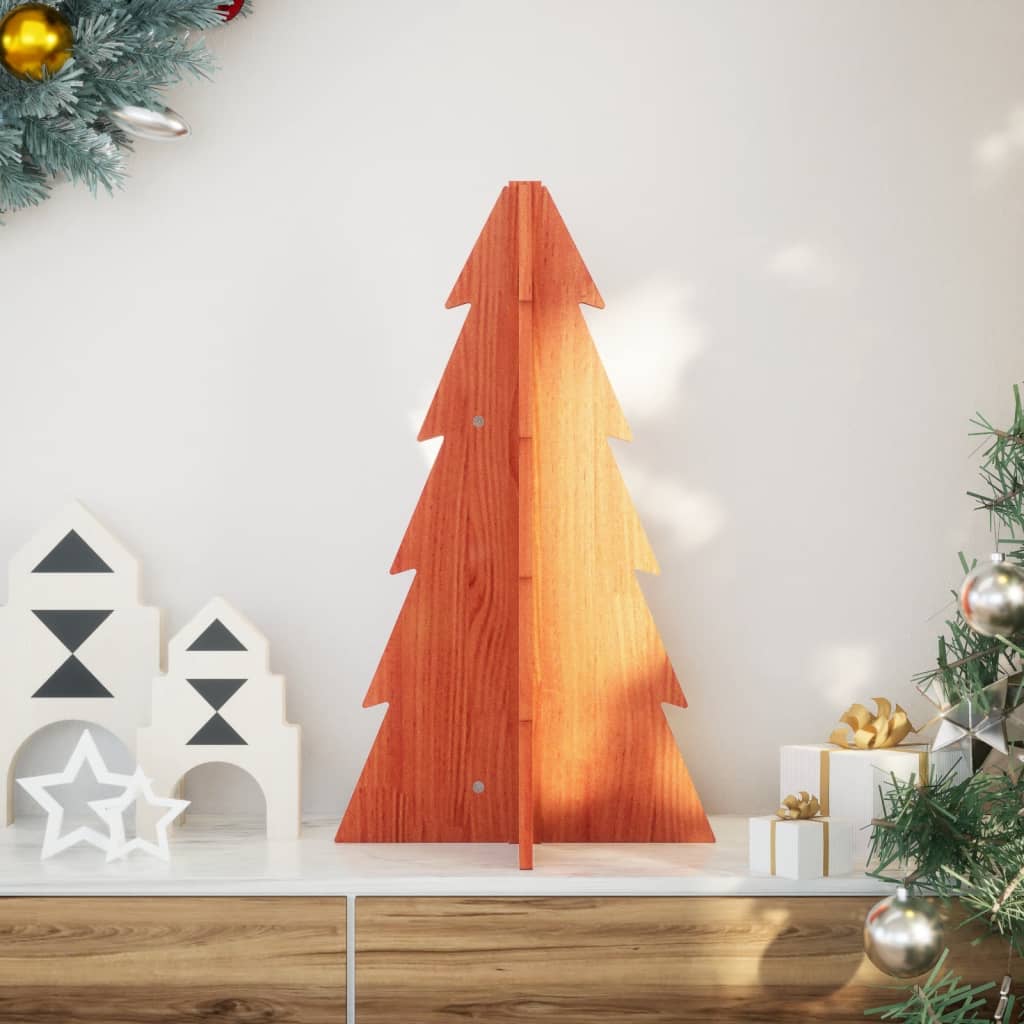 Arbre de Noël en bois pour décoration 69,5cm bois de pin massif | Leroy ...