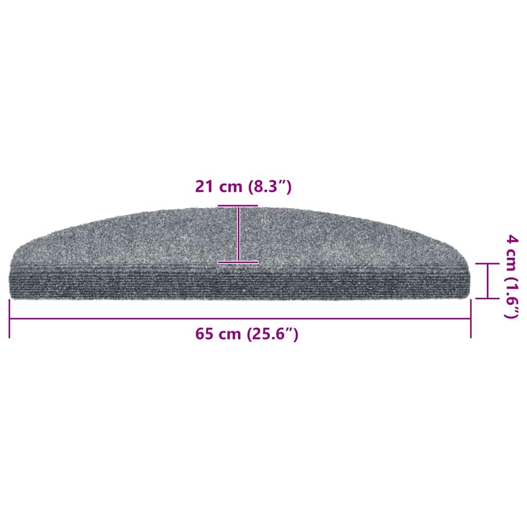 Tapis d'escalier auto-adhésifs 30 pcs | Paillasson d'escalier | Tapis de marche gris clair 65x21x4 cm CFW718510 - 8