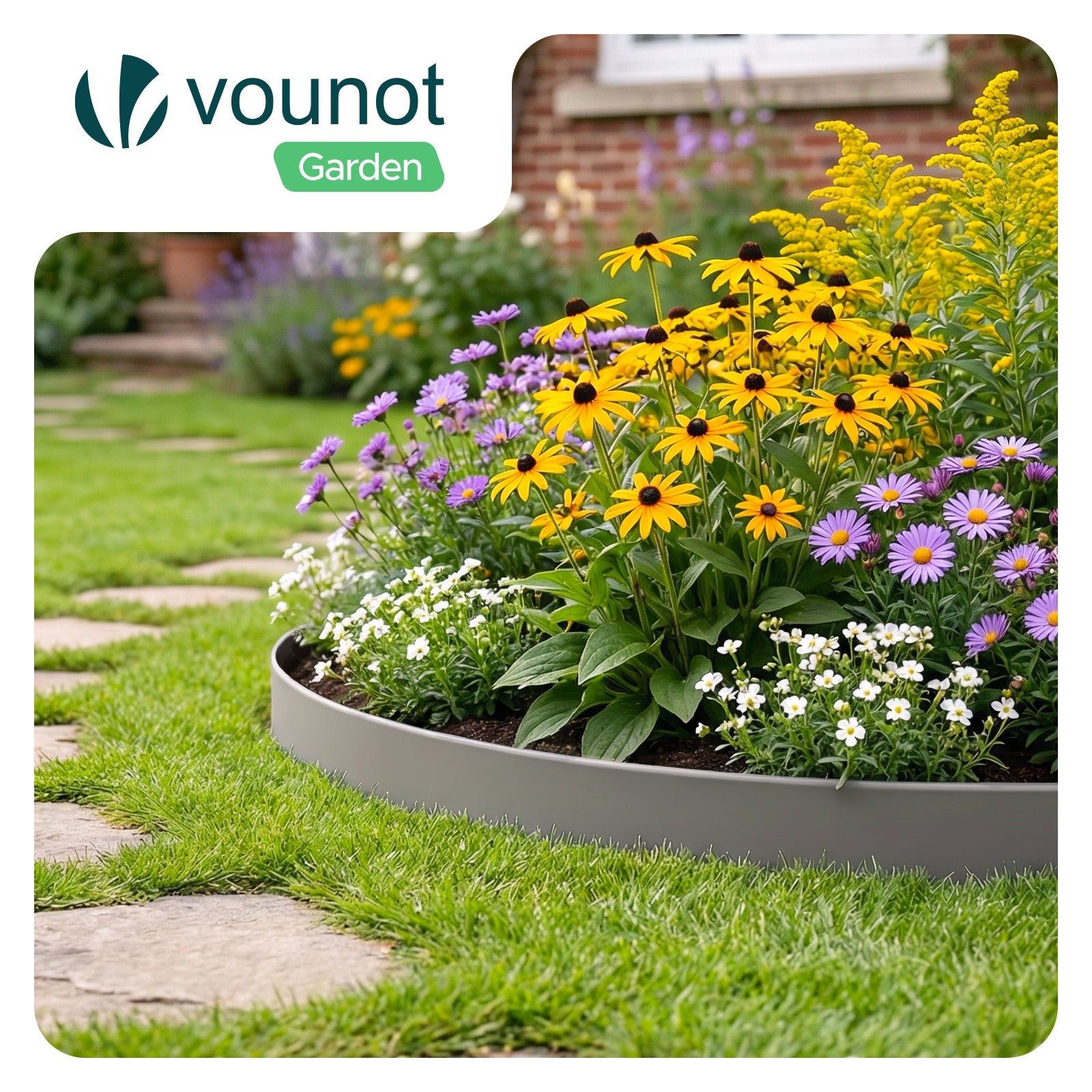 Bordure de jardin flexible plastique 10m avec 30 piquets gris - hauteur 5cm - epaisseur 4mm - VOUNOT® - 2